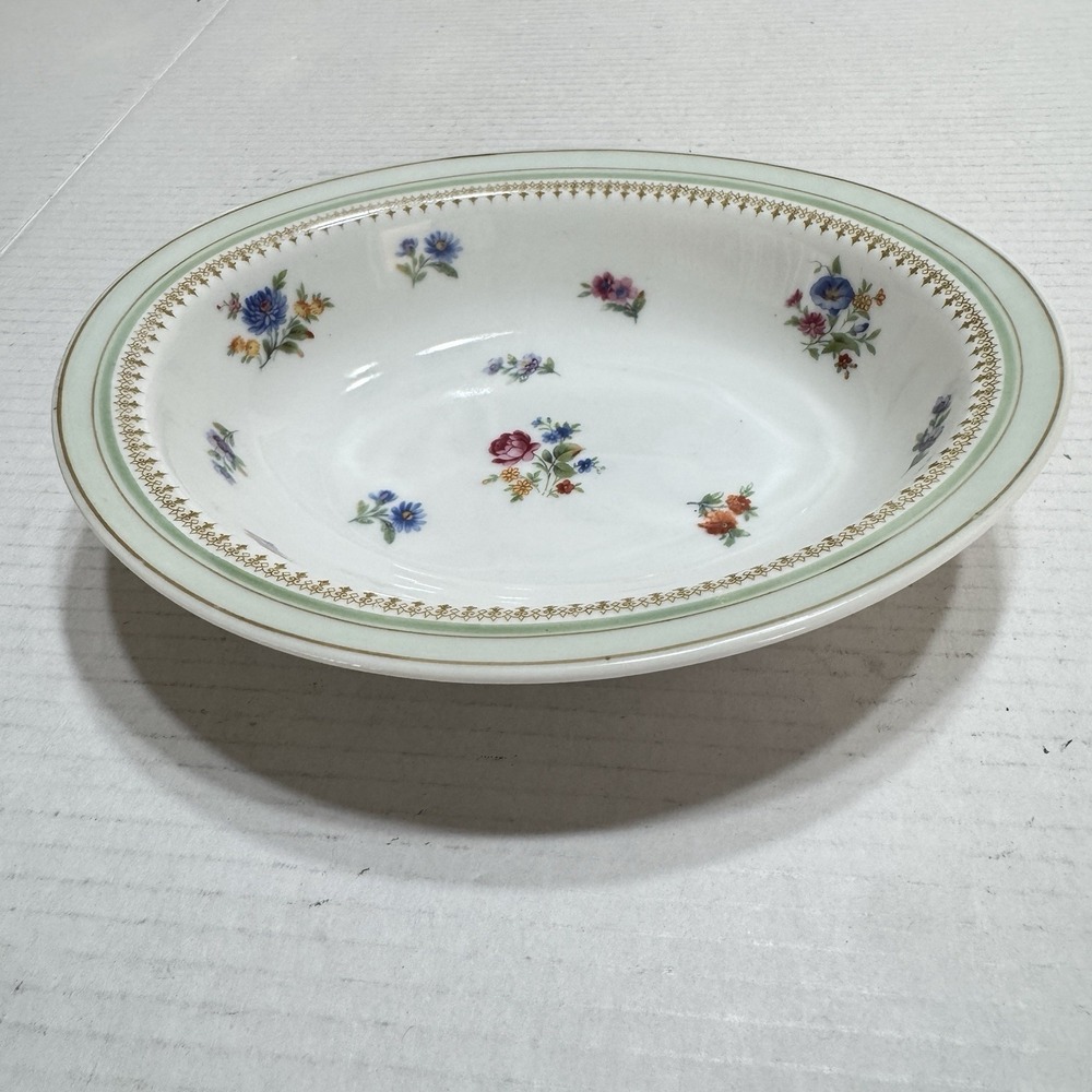 Charles Ahrenfeldt Limoges Serving Deep Dish Oval Platter France Flower Pink